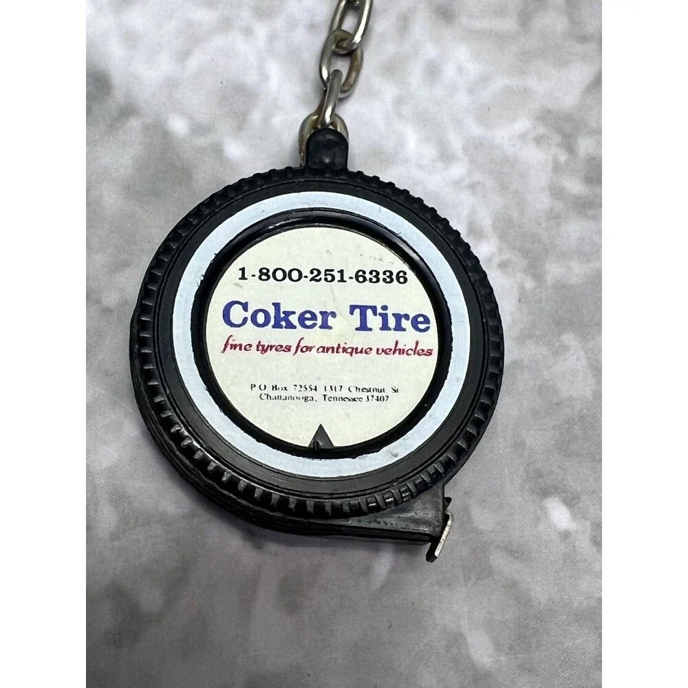 Coker Tire Measuring Tape Vintage Keychain Keyring Lot of 2